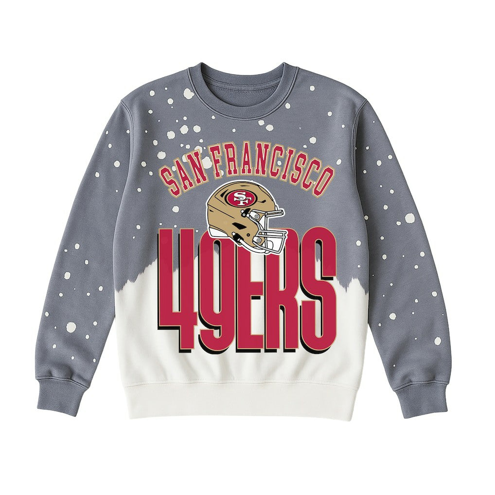 San Francisco 49ers Gameday Couture Women's Arch Rivals Faded Wash Sweatshirt Gray | NFL