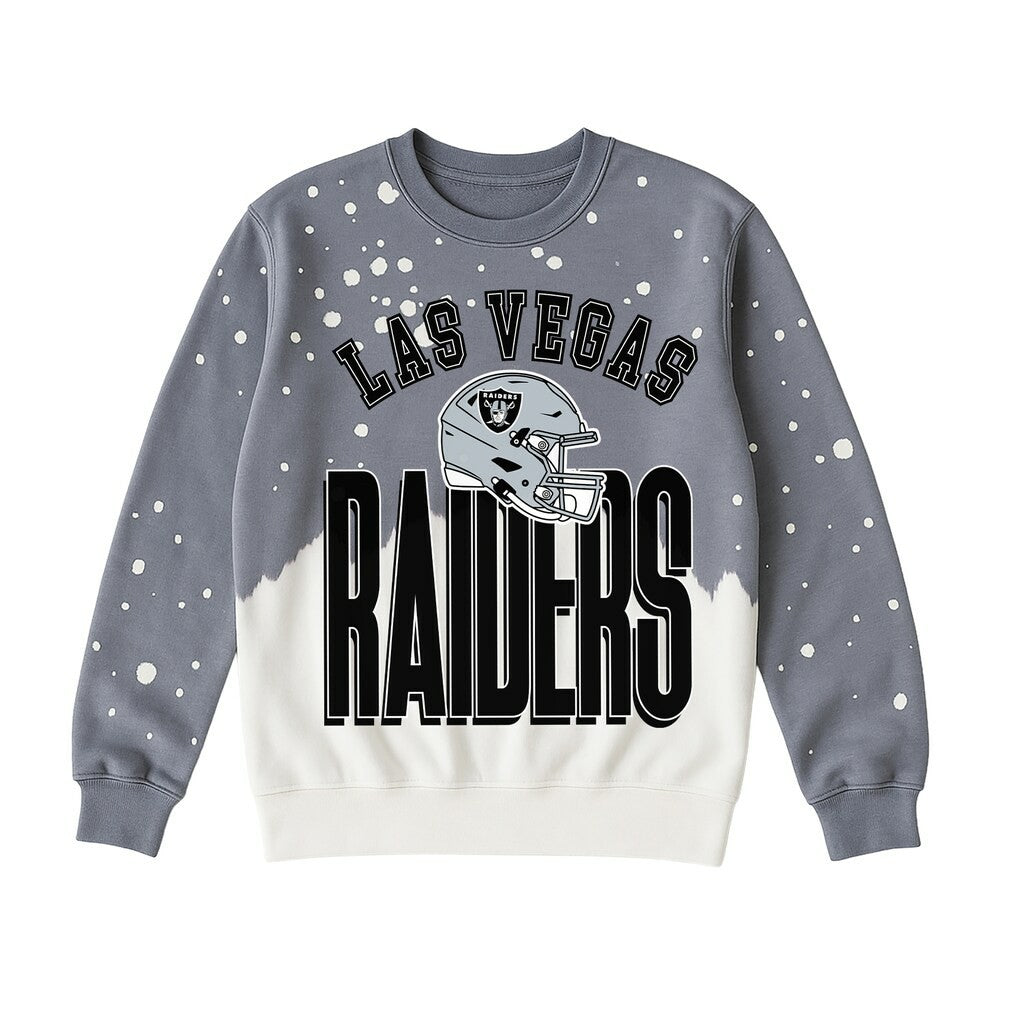 Las Vegas Raiders Gameday Couture Women's Arch Rivals Faded Wash Sweatshirt Gray | NFL