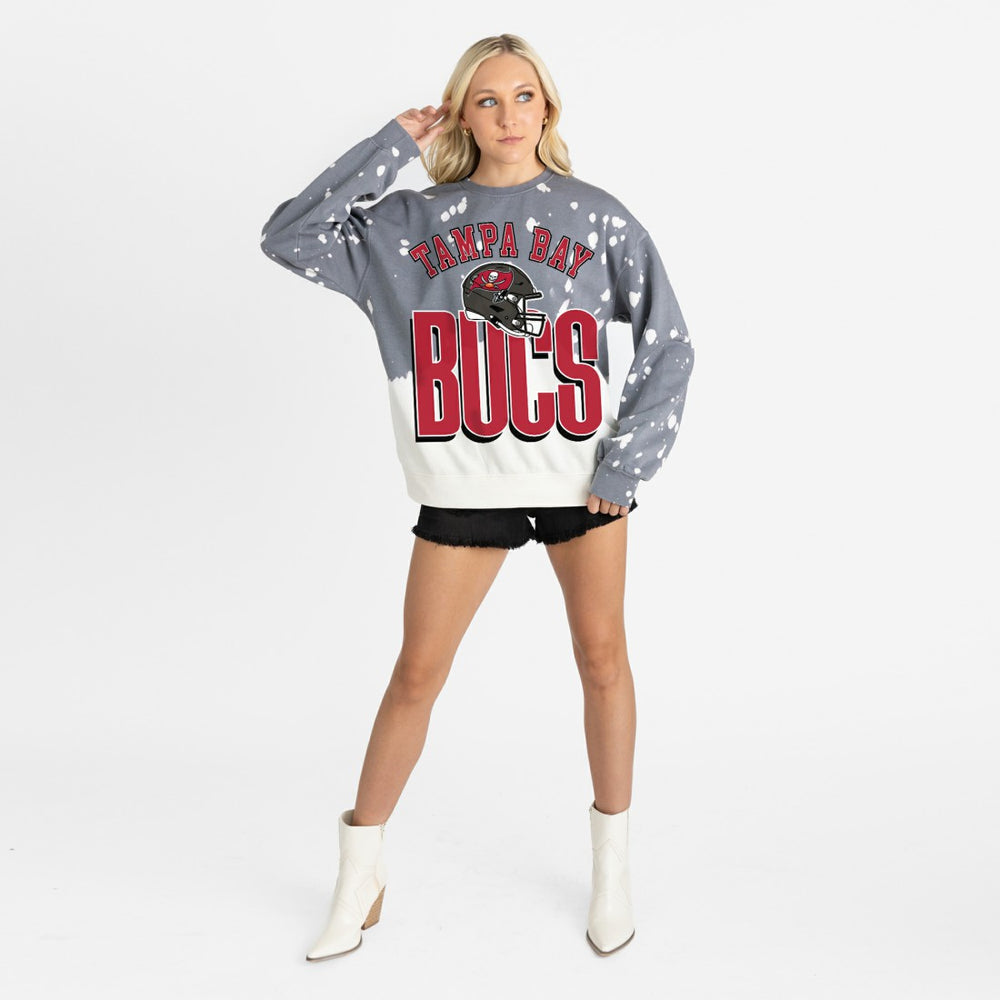 Tampa Bay Buccaneers Gameday Couture Women's Arch Rivals Faded Wash Sweatshirt Gray | NFL