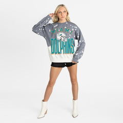 Miami Dolphins Gameday Couture Women's Arch Rivals Faded Wash Sweatshirt Gray | NFL