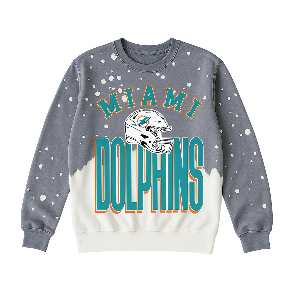 Miami Dolphins Gameday Couture Women's Arch Rivals Faded Wash Sweatshirt Gray | NFL