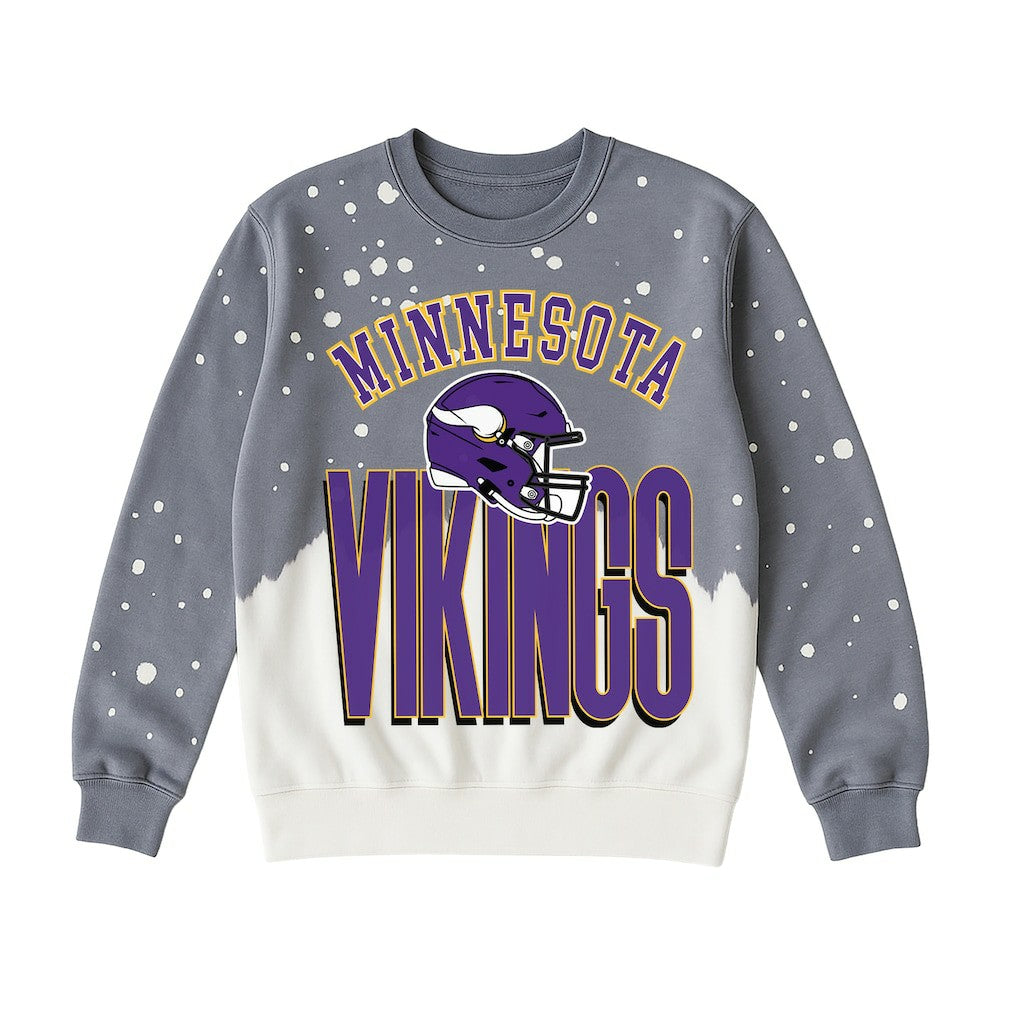 Minnesota Vikings Gameday Couture Women's Arch Rivals Faded Wash Sweatshirt Gray | NFL