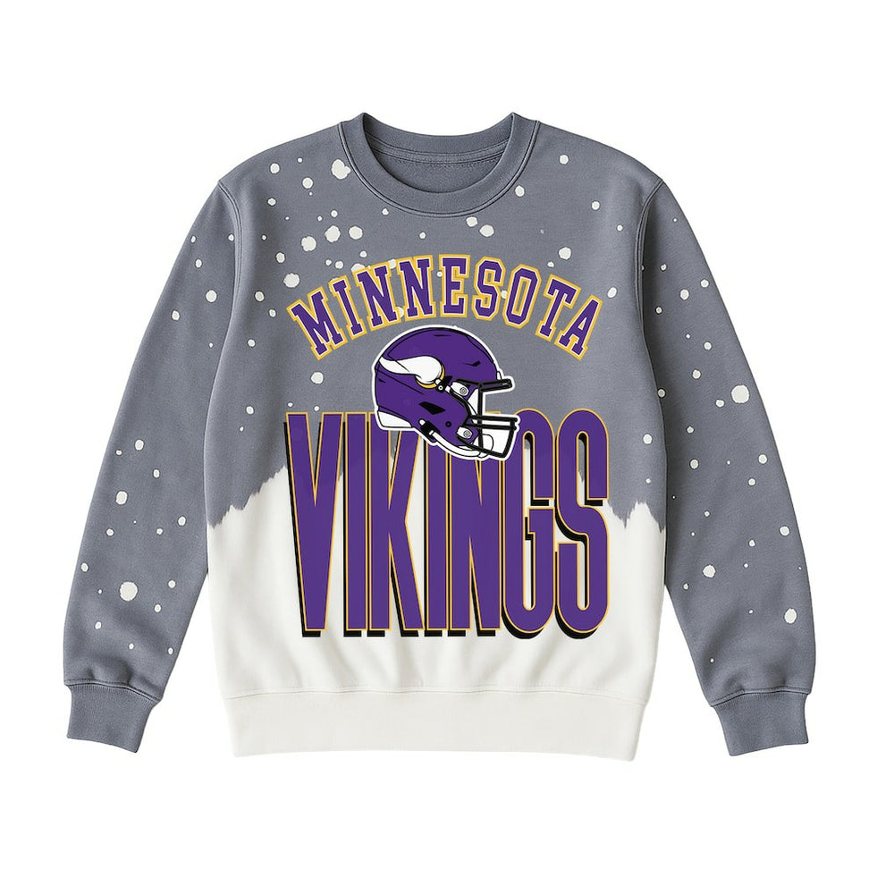 Minnesota Vikings Gameday Couture Women's Arch Rivals Faded Wash Sweatshirt Gray | NFL