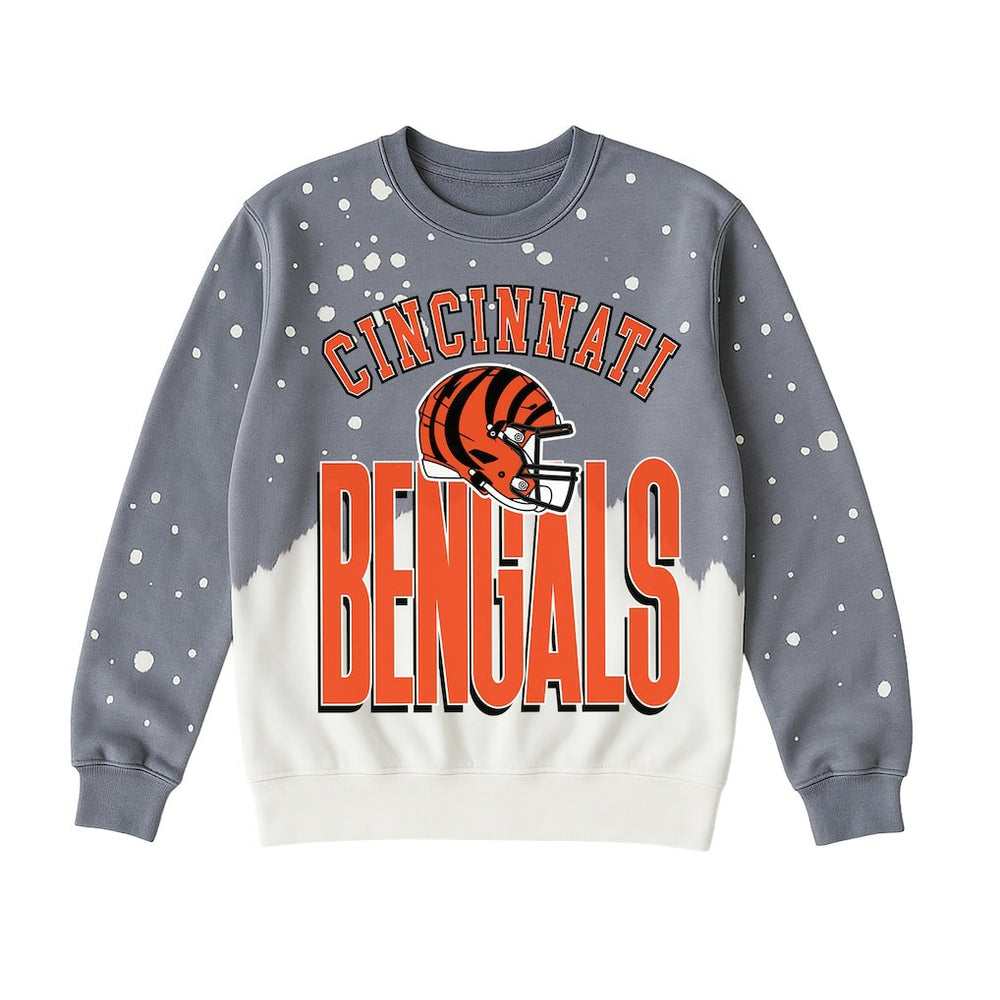 Cincinnati Bengals Gameday Couture Women's Arch Rivals Faded Wash Sweatshirt Gray | NFL