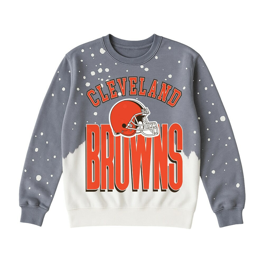 Cleveland Browns Gameday Couture Women's Arch Rivals Faded Wash Sweatshirt Gray | NFL