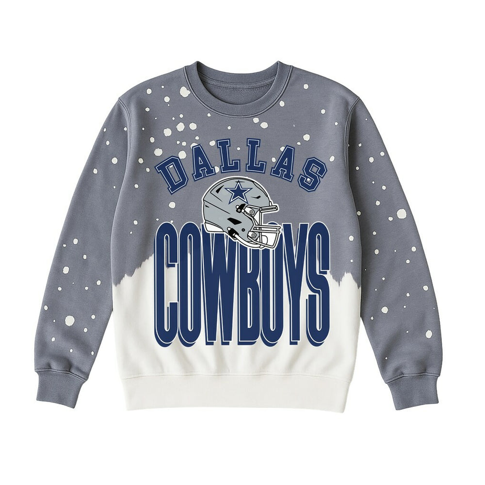 Dallas Cowboys Gameday Couture Women's Arch Rivals Faded Wash Sweatshirt Gray | NFL