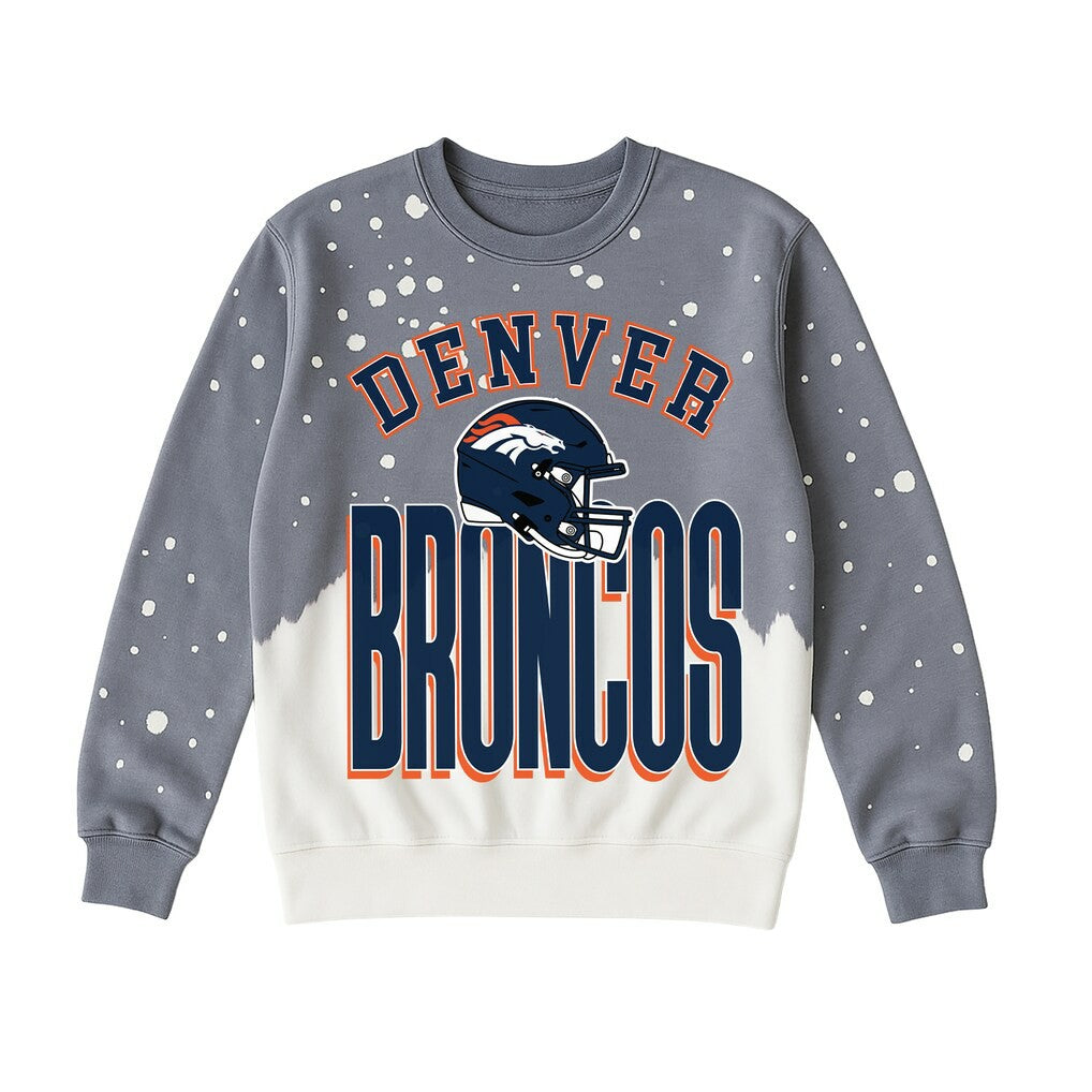 Denver Broncos Gameday Couture Women's Arch Rivals Faded Wash Sweatshirt Gray | NFL