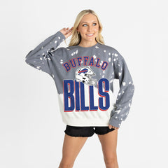 Buffalo Bills Gameday Couture Women's Arch Rivals Faded Wash Sweatshirt Gray | NFL