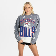 Buffalo Bills Gameday Couture Women's Arch Rivals Faded Wash Sweatshirt Gray | NFL