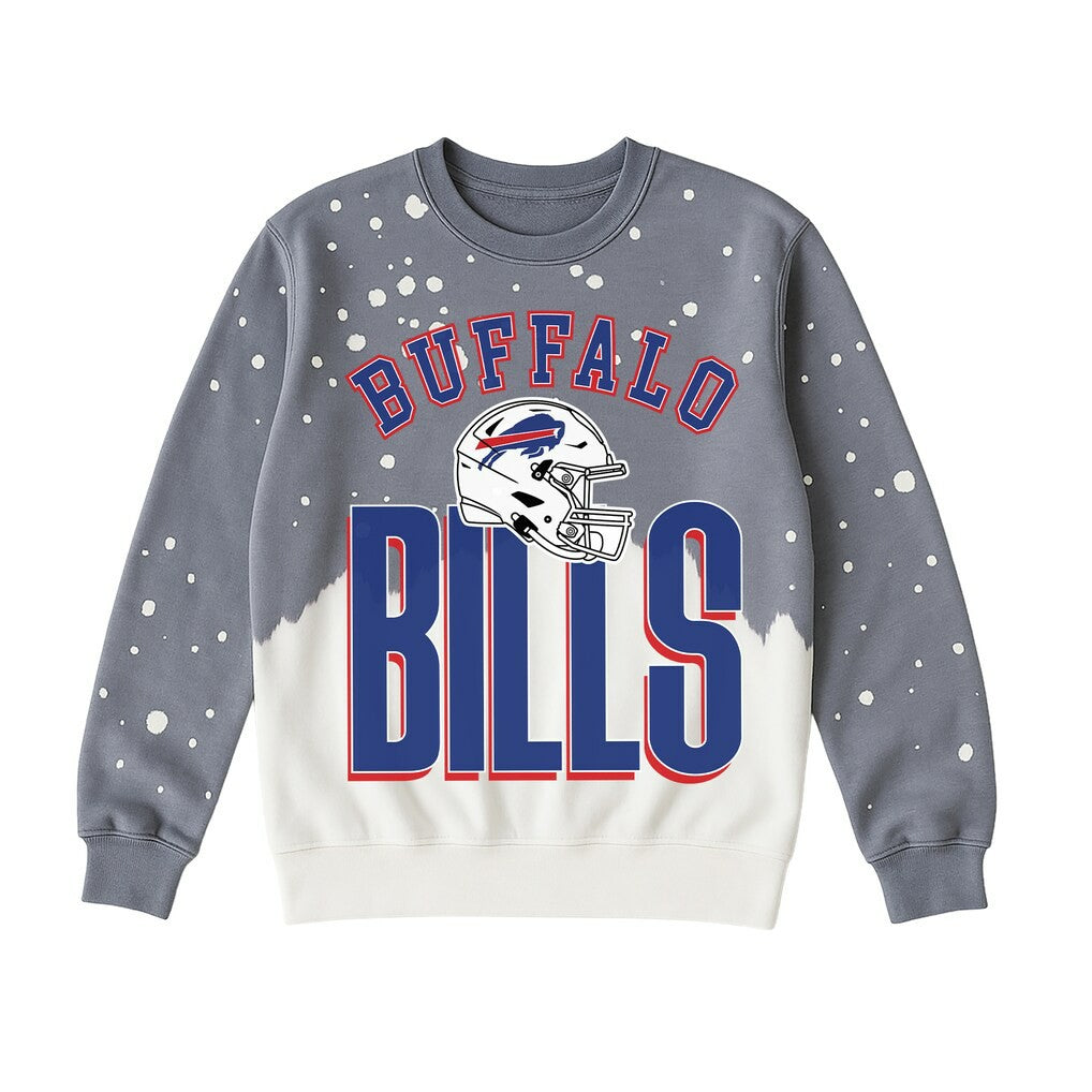 Buffalo Bills Gameday Couture Women's Arch Rivals Faded Wash Sweatshirt Gray | NFL