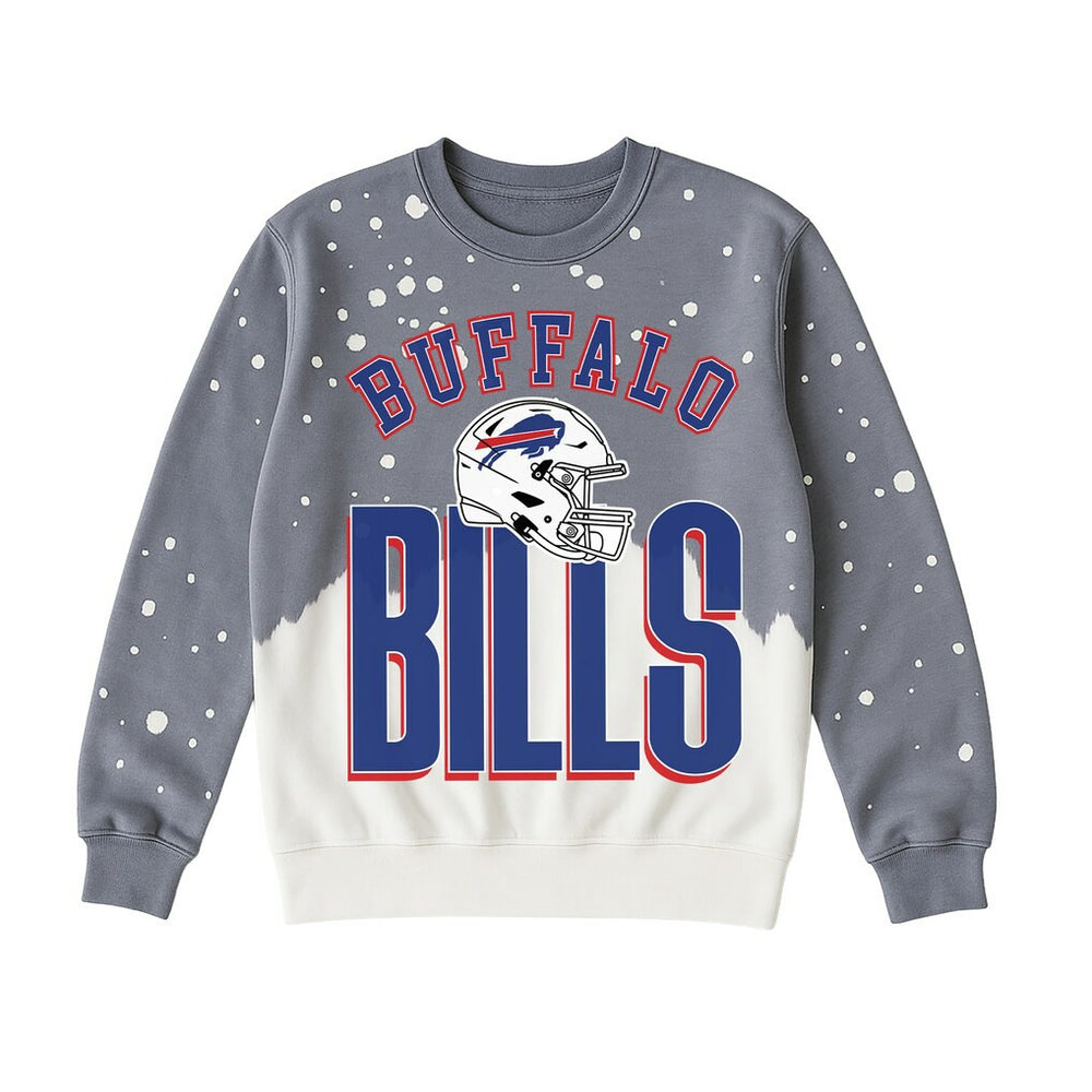 Buffalo Bills Gameday Couture Women's Arch Rivals Faded Wash Sweatshirt Gray | NFL