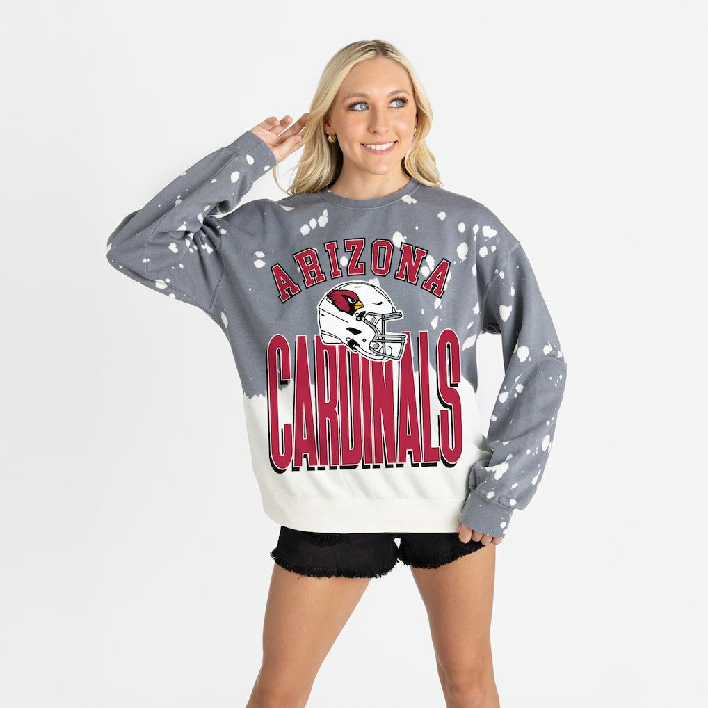 Arizona Cardinals Gameday Couture Women's Arch Rivals Faded Wash Sweatshirt Gray | NFL