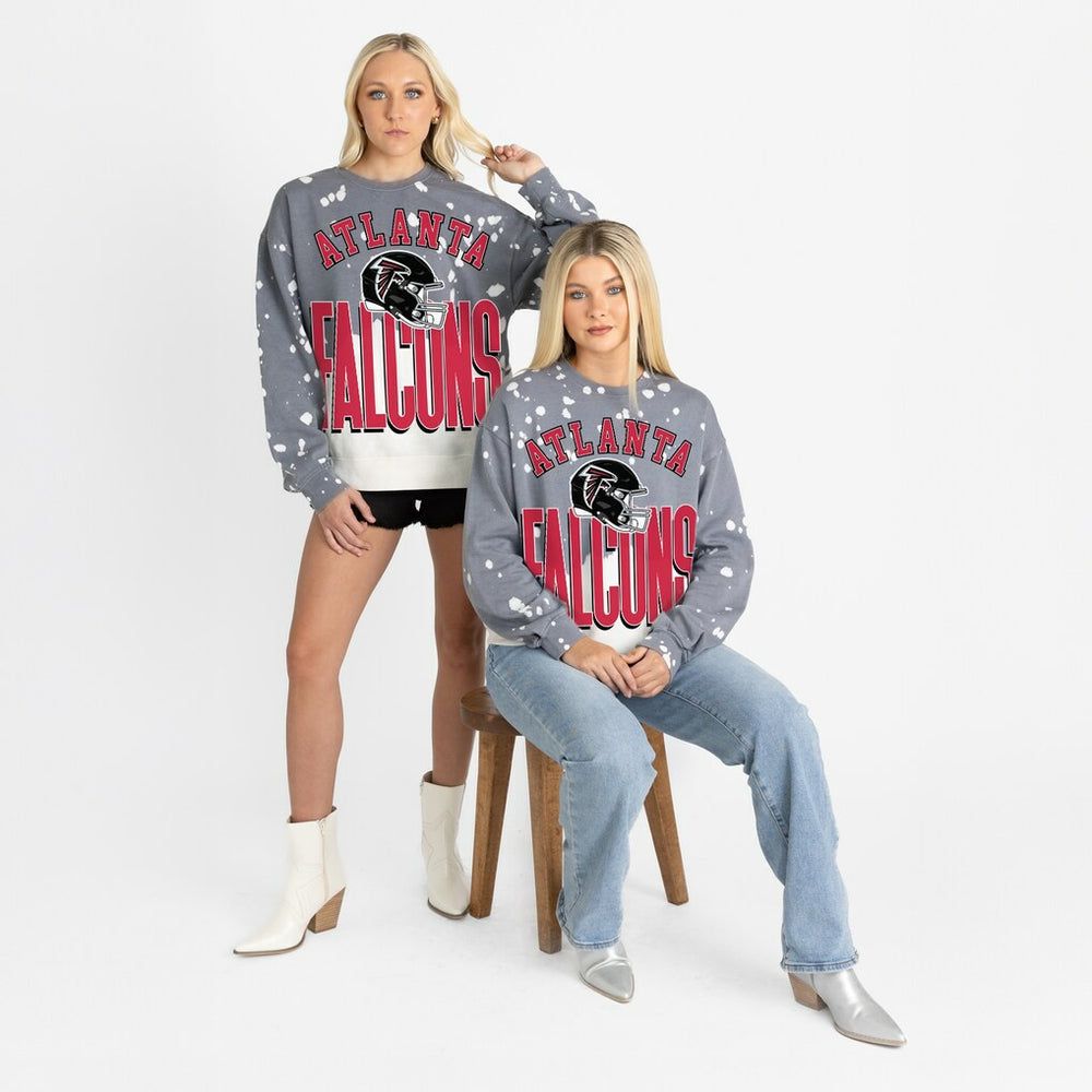 Atlanta Falcons Gameday Couture Women's Arch Rivals Faded Wash Sweatshirt Gray | NFL