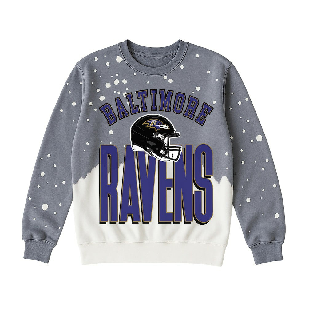 Baltimore Ravens Gameday Couture Women's Arch Rivals Faded Wash Sweatshirt Gray | NFL