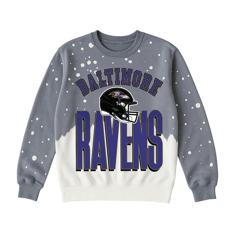 Baltimore Ravens Gameday Couture Women's Arch Rivals Faded Wash Sweatshirt Gray | NFL