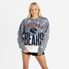Chicago Bears Gameday Couture Women's Arch Rivals Faded Wash Sweatshirt Gray | NFL