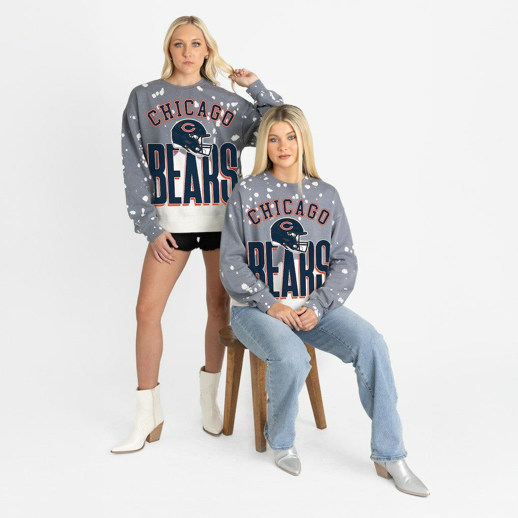 Chicago Bears Gameday Couture Women's Arch Rivals Faded Wash Sweatshirt Gray | NFL