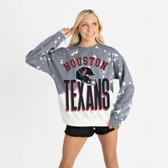 Houston Texans Gameday Couture Women's Arch Rivals Faded Wash Sweatshirt Gray | NFL