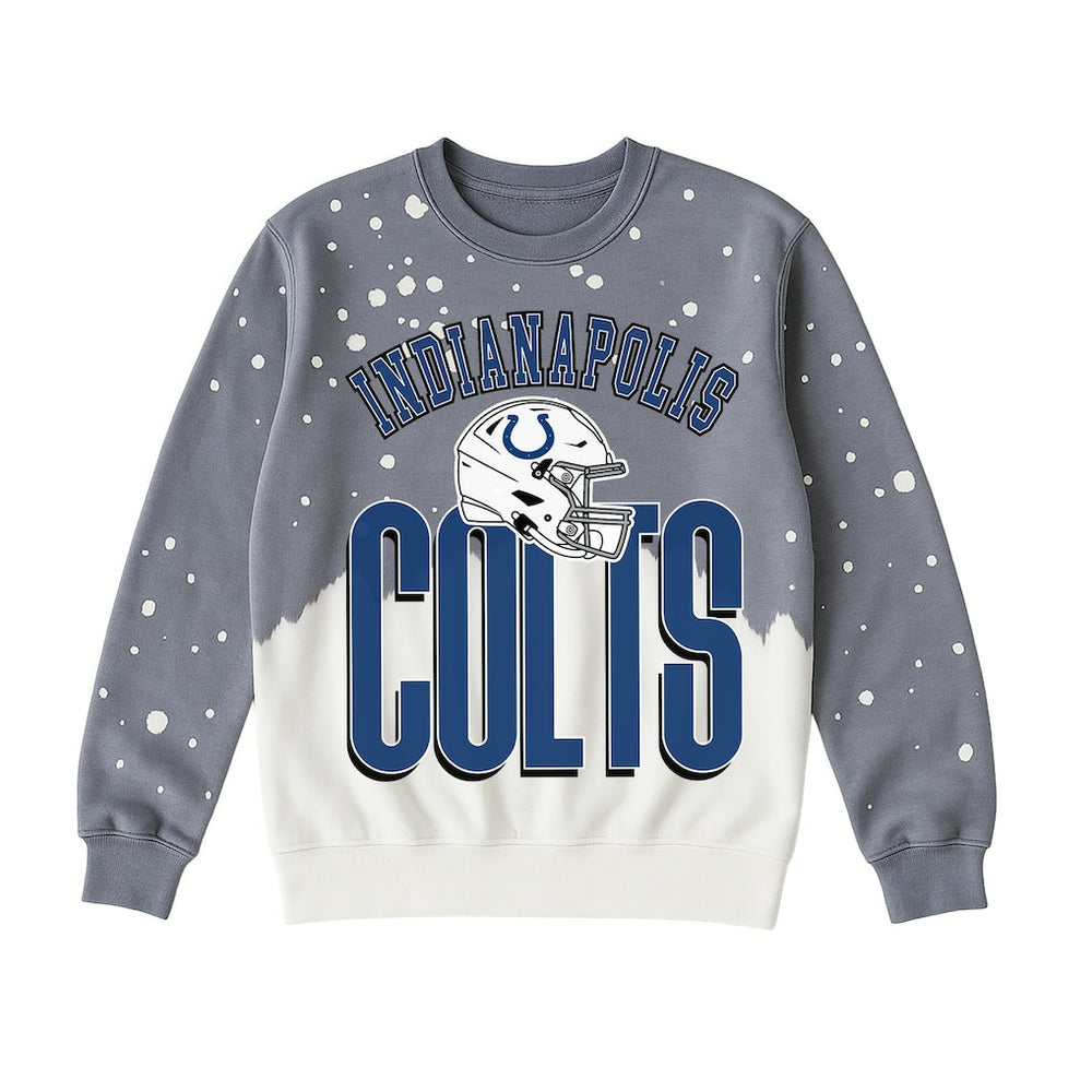 Indianapolis Colts Gameday Couture Women's Arch Rivals Faded Wash Sweatshirt Gray | NFL