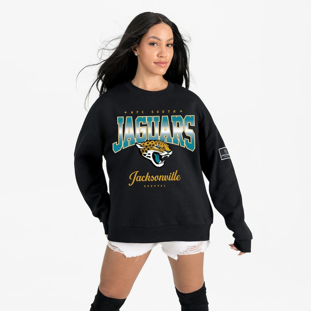 Jacksonville Jaguars Gameday Couture Women's Powerhouse Play Premium Fleece Sweatshirt Black | NFL