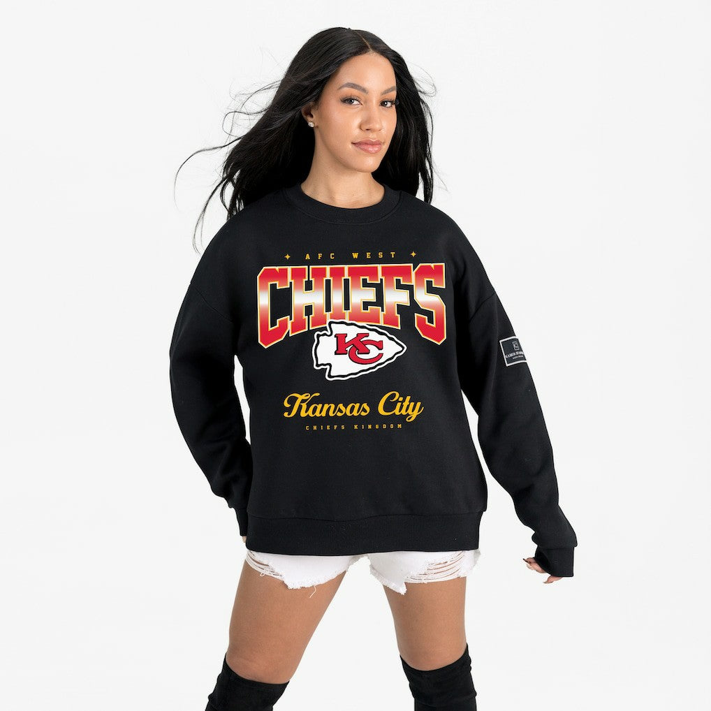 Kansas City Chiefs Gameday Couture Women's Powerhouse Play Premium Fleece Sweatshirt Black | NFL