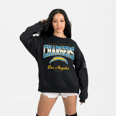Los Angeles Chargers Gameday Couture Women's Powerhouse Play Premium Fleece Sweatshirt Black | NFL