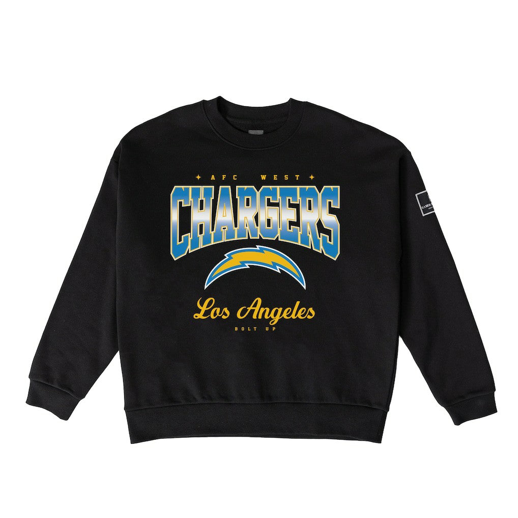 Los Angeles Chargers Gameday Couture Women's Powerhouse Play Premium Fleece Sweatshirt Black | NFL