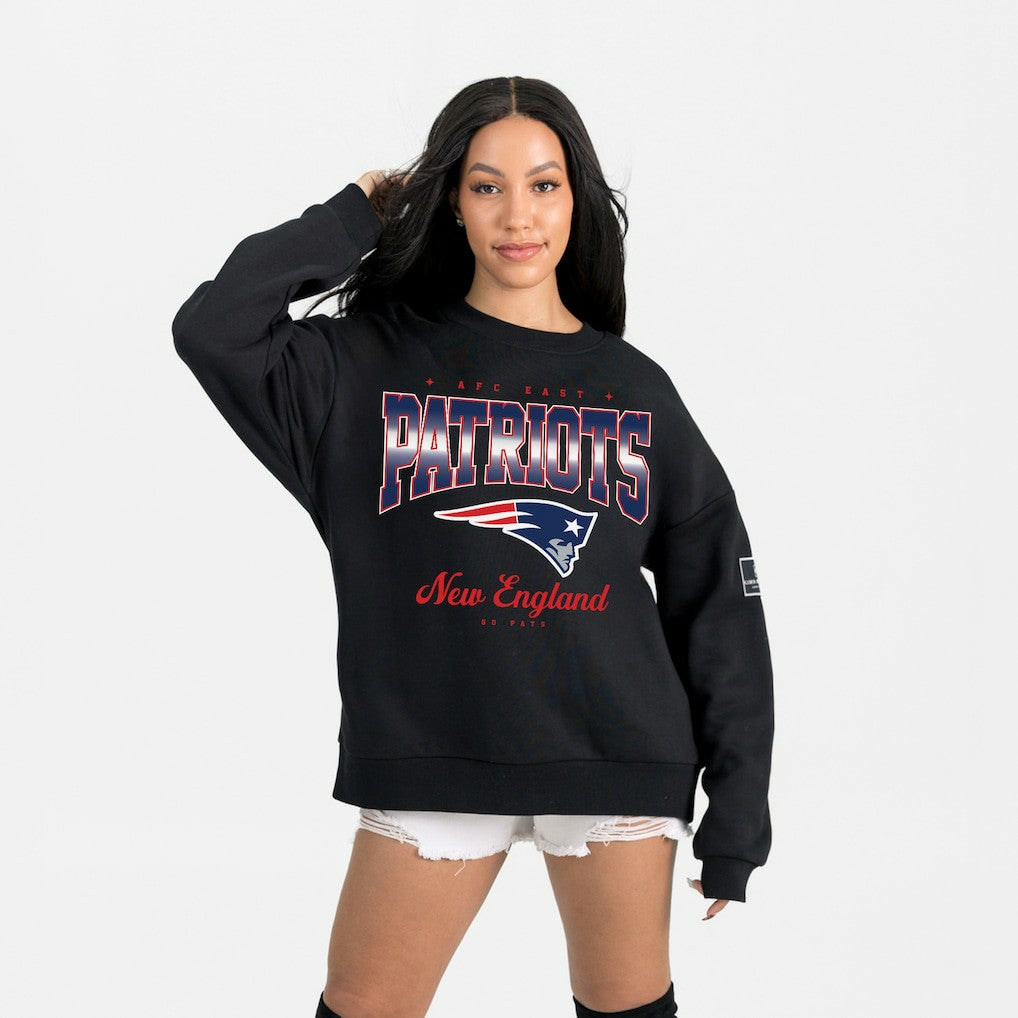 New England Patriots Gameday Couture Women's Powerhouse Play Premium Fleece Sweatshirt Black | NFL