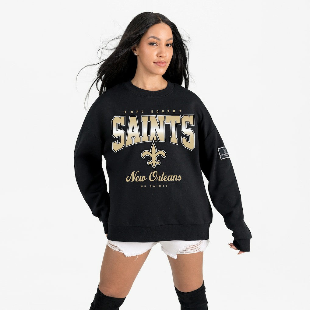 New Orleans Saints Gameday Couture Women's Powerhouse Play Premium Fleece Sweatshirt Black | NFL