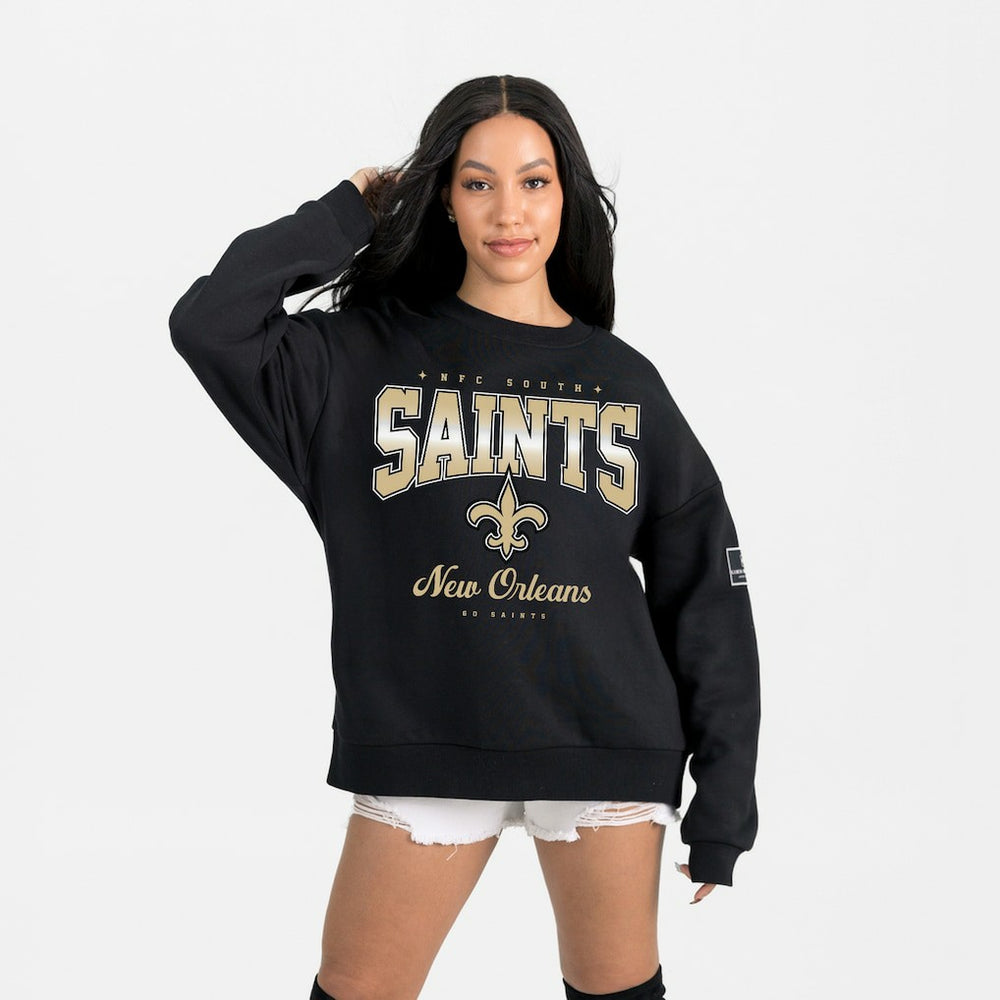 New Orleans Saints Gameday Couture Women's Powerhouse Play Premium Fleece Sweatshirt Black | NFL