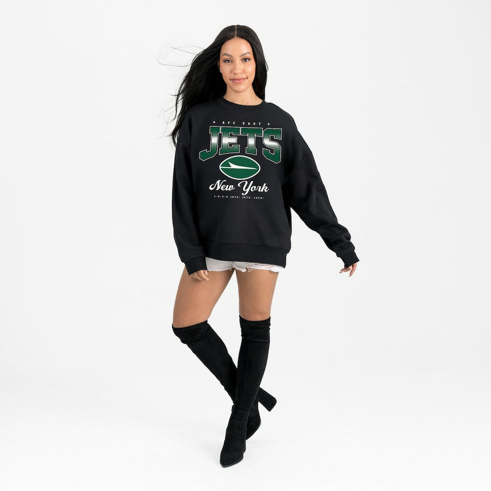 New York Jets Gameday Couture Women's Powerhouse Play Premium Fleece Sweatshirt Black | NFL