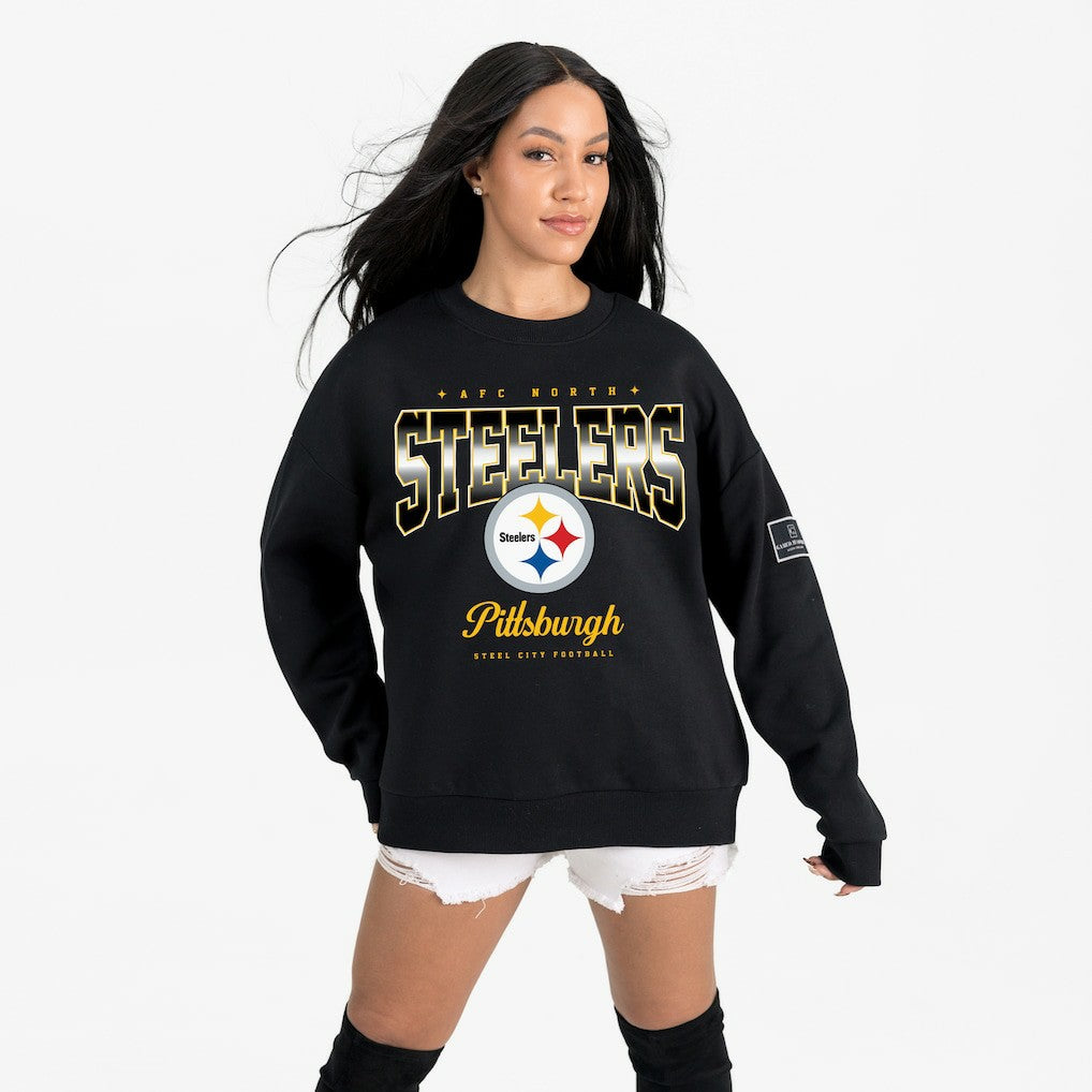 Pittsburgh Steelers Gameday Couture Women's Powerhouse Play Premium Fleece Sweatshirt Black | NFL