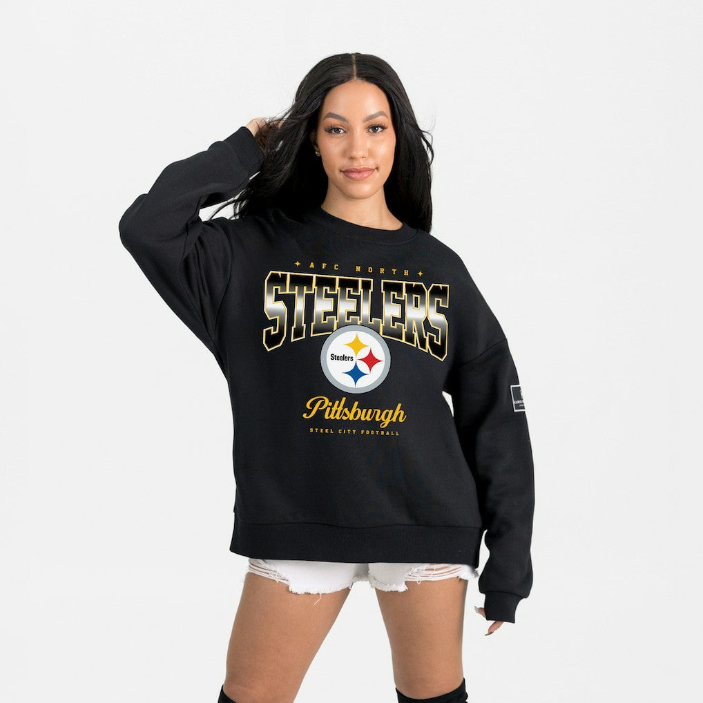 Pittsburgh Steelers Gameday Couture Women's Powerhouse Play Premium Fleece Sweatshirt Black | NFL