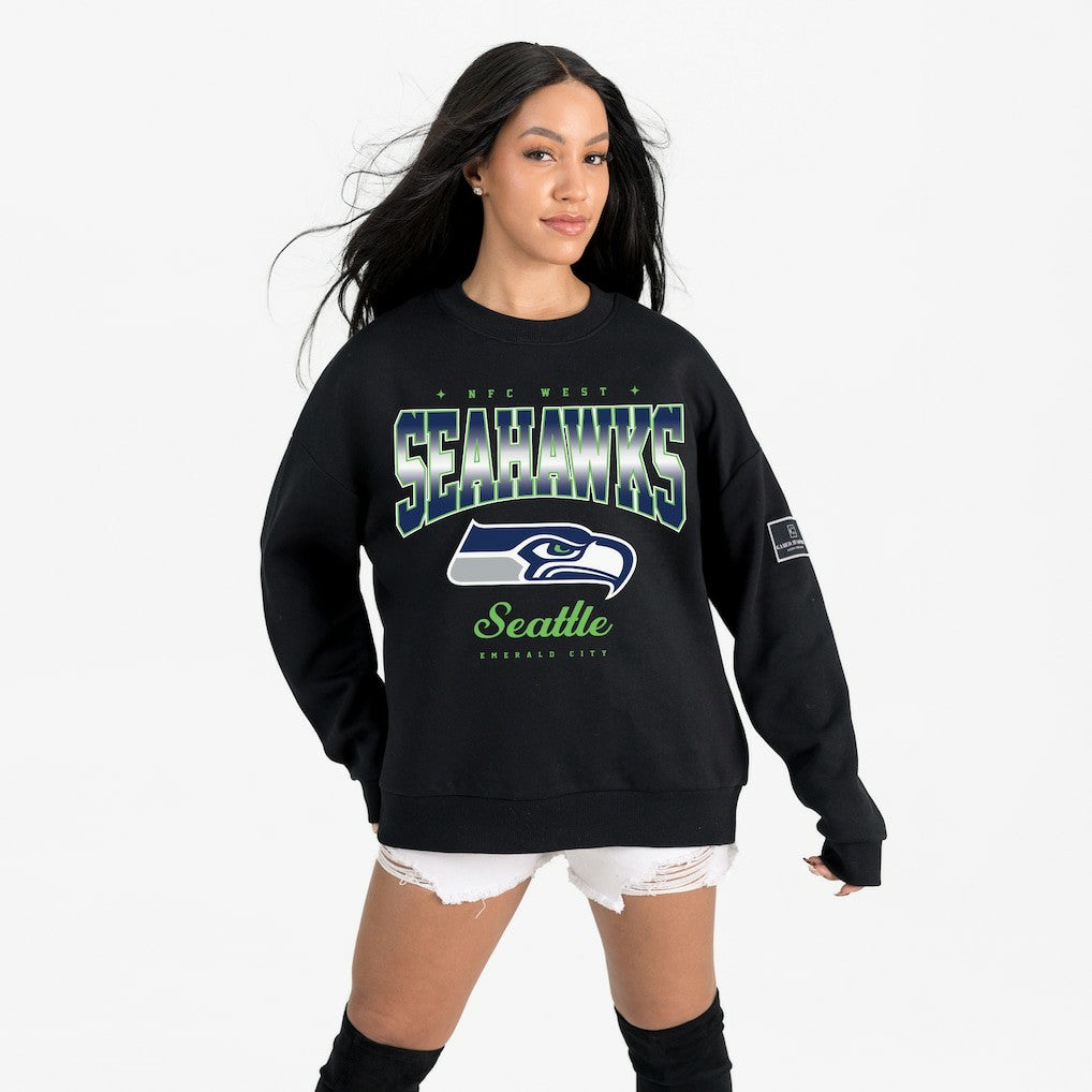 Seattle Seahawks Gameday Couture Women's Powerhouse Play Premium Fleece Sweatshirt Black | NFL