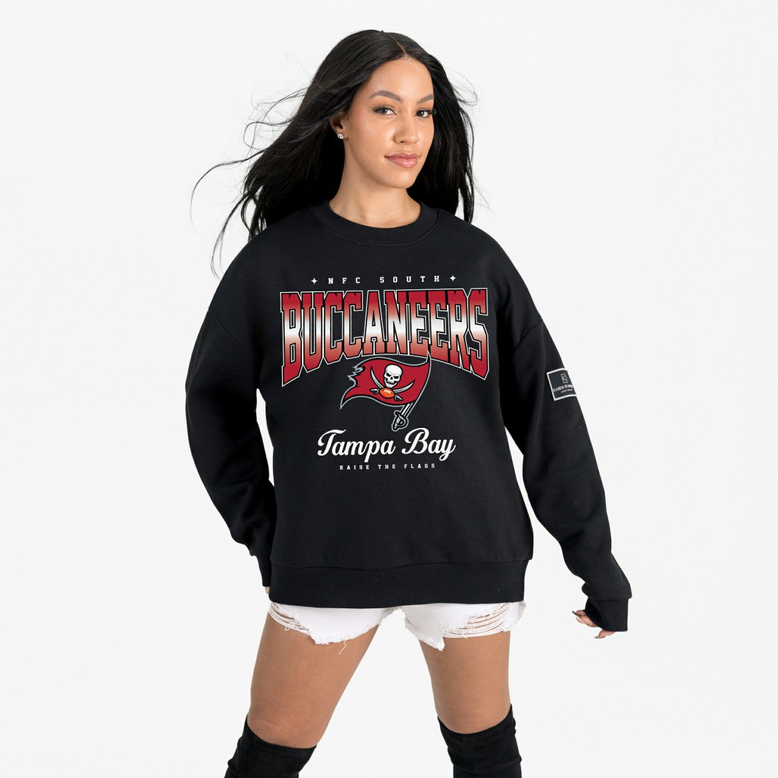 Tampa Bay Buccaneers Gameday Couture Women's Powerhouse Play Premium Fleece Sweatshirt Black | NFL