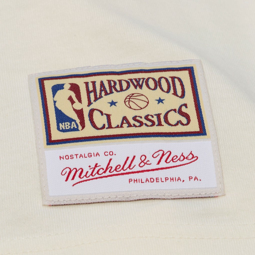 Philadelphia 76ers Hardwood Classics Chainstitch Premium T-Shirt Cream - NBA