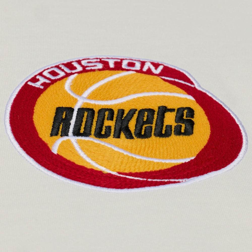 Houston Rockets Hardwood Classics Chainstitch Premium T-Shirt Cream - NBA