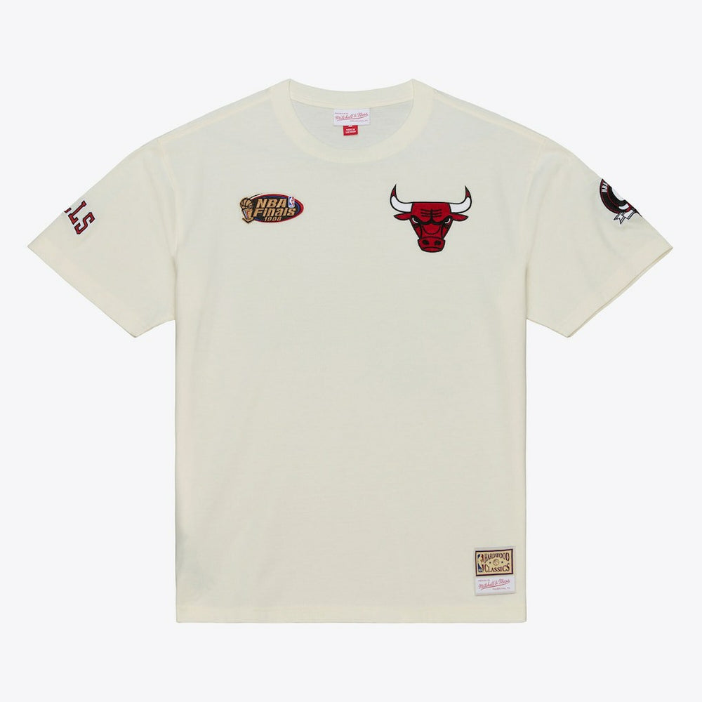 Chicago Bulls Hardwood Classics Chainstitch Premium T-Shirt Cream - NBA