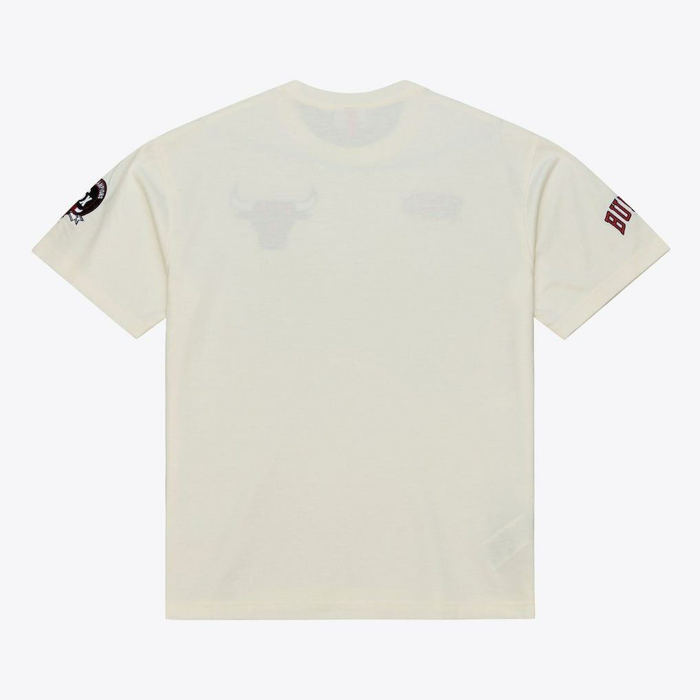 Chicago Bulls Hardwood Classics Chainstitch Premium T-Shirt Cream - NBA