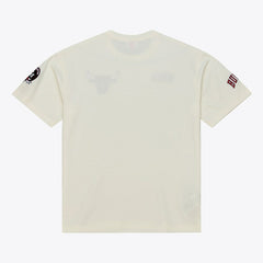 Chicago Bulls Hardwood Classics Chainstitch Premium T-Shirt Cream - NBA