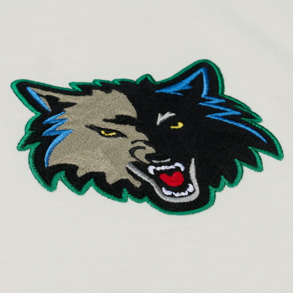 Minnesota Timberwolves Hardwood Classics Chainstitch Premium T-Shirt Cream - NBA
