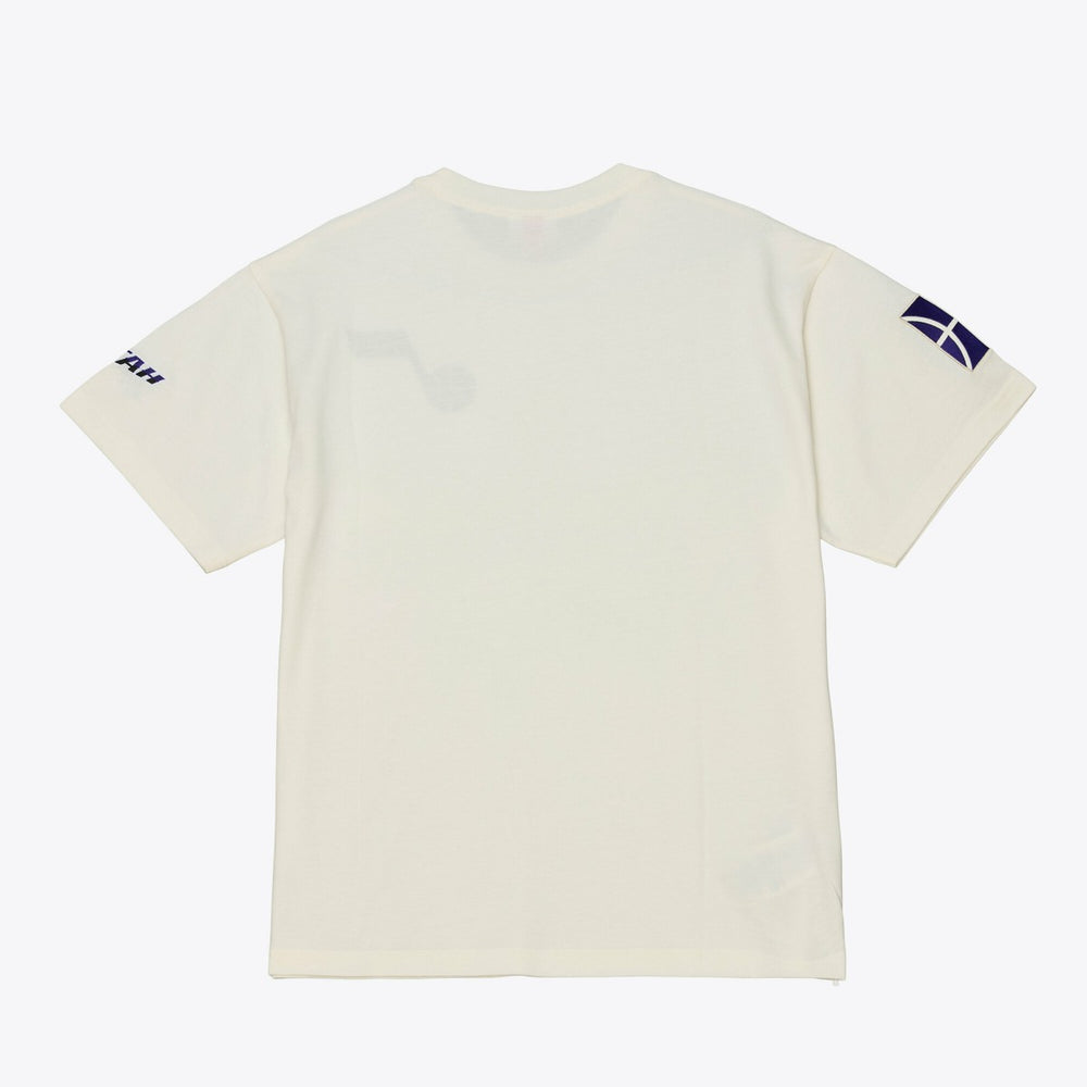Utah Jazz Hardwood Classics Chainstitch Premium T-Shirt Cream - NBA
