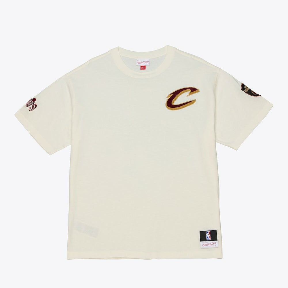Cleveland Cavaliers Hardwood Classics Chainstitch Premium T-Shirt Cream - NBA