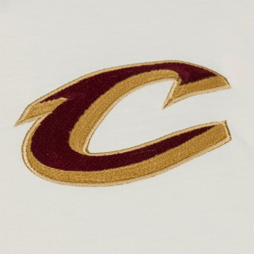 Cleveland Cavaliers Hardwood Classics Chainstitch Premium T-Shirt Cream - NBA