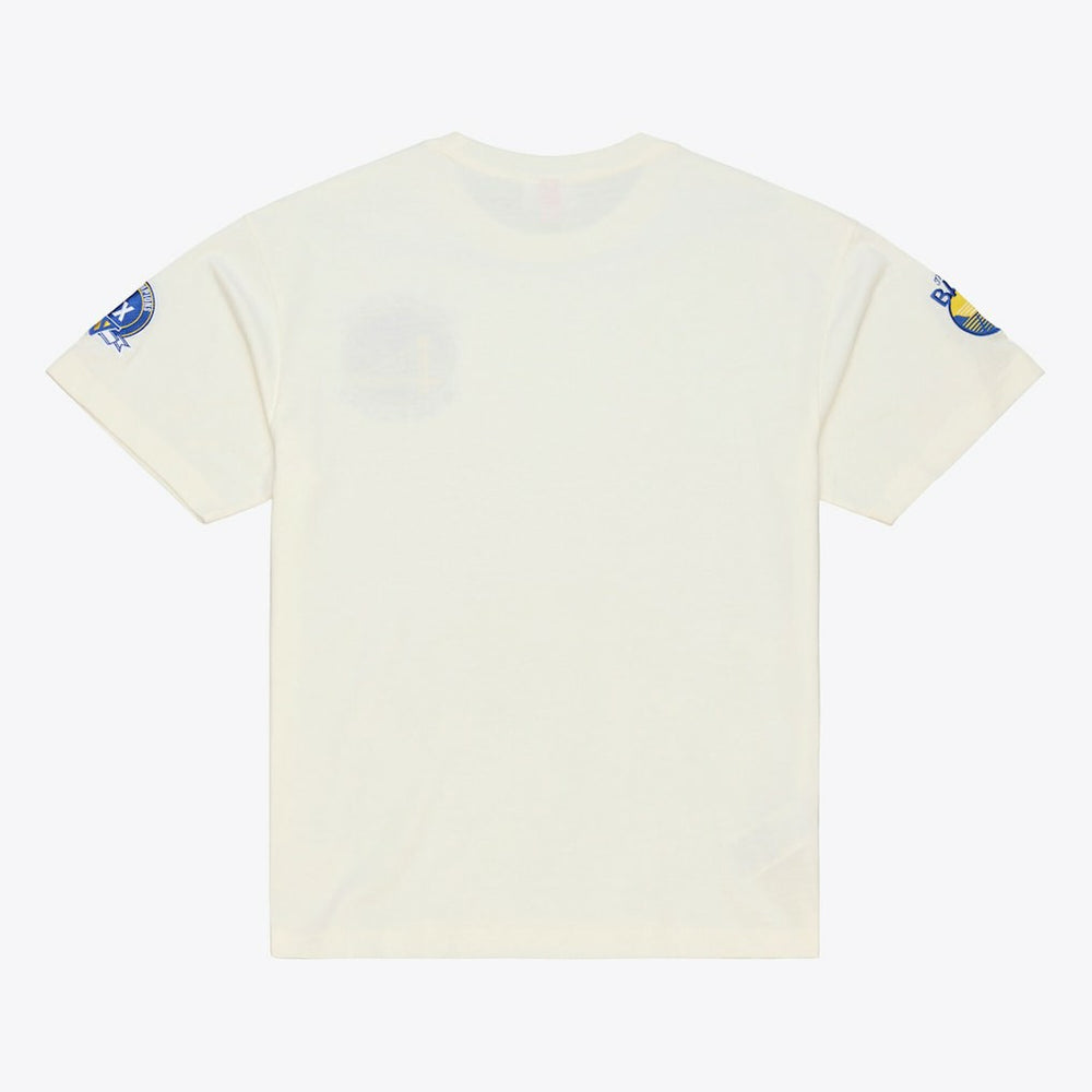 Golden State Warriors Hardwood Classics Chainstitch Premium T-Shirt Cream - NBA