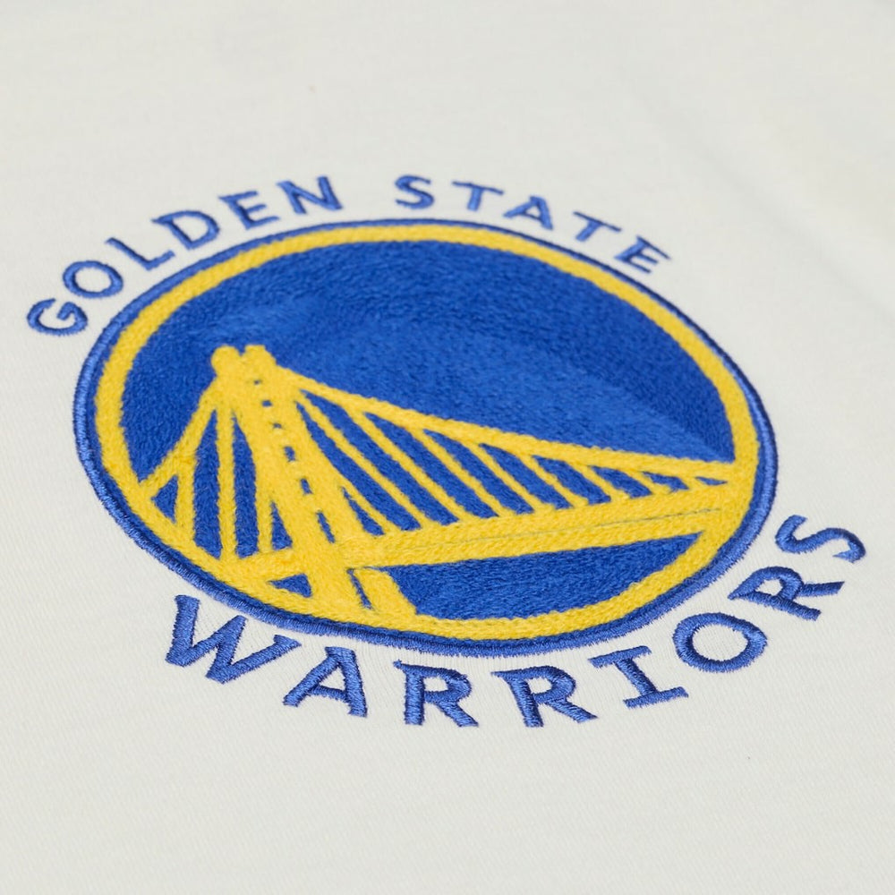 Golden State Warriors Hardwood Classics Chainstitch Premium T-Shirt Cream - NBA