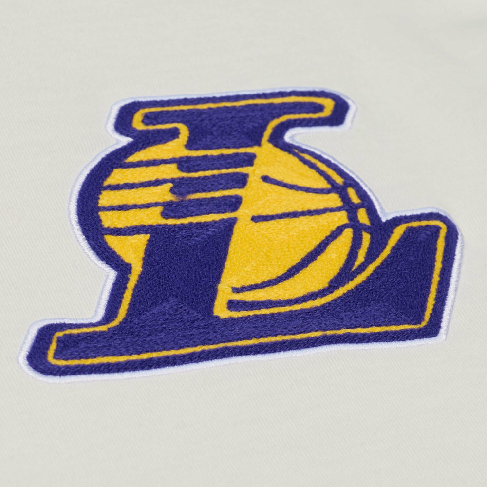 Los Angeles Lakers Hardwood Classics Chainstitch Premium T-Shirt Cream - NBA