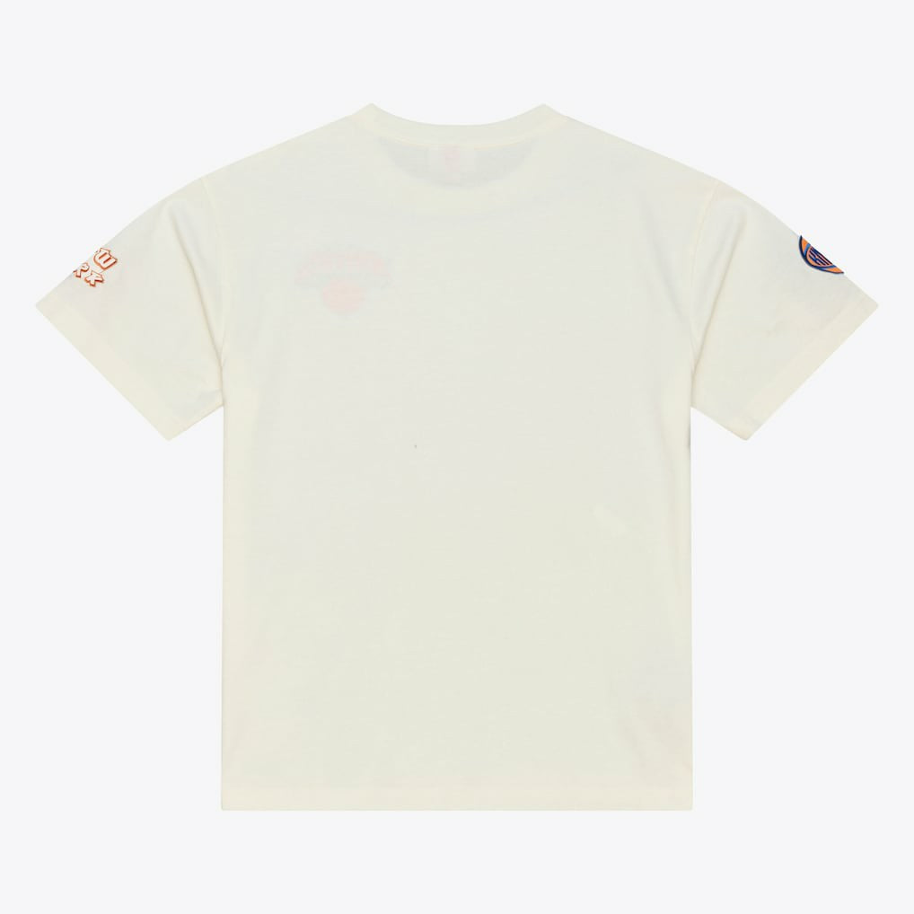 New York Knicks Hardwood Classics Chainstitch Premium T-Shirt Cream - NBA