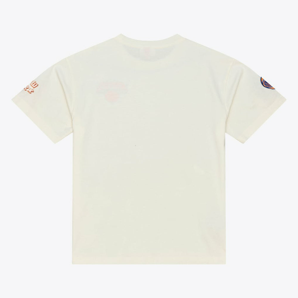 New York Knicks Hardwood Classics Chainstitch Premium T-Shirt Cream - NBA