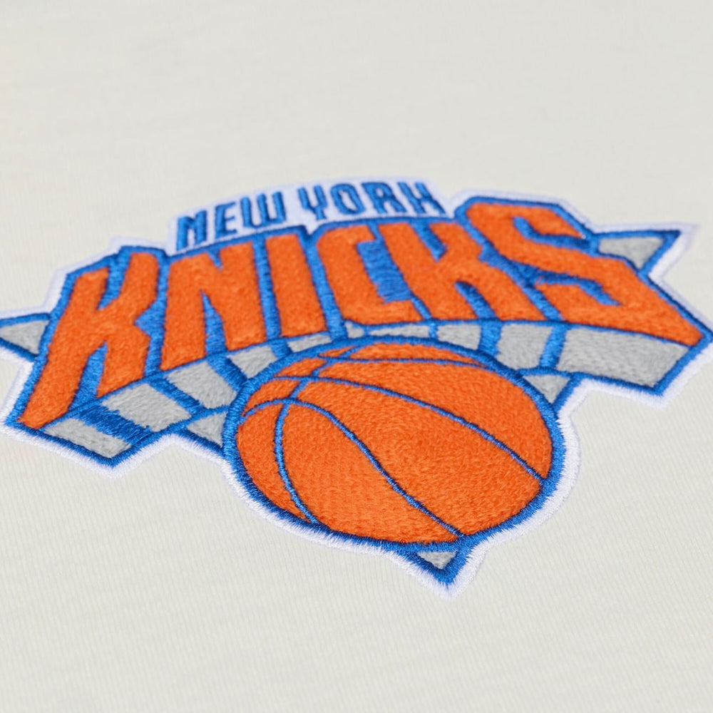 New York Knicks Hardwood Classics Chainstitch Premium T-Shirt Cream - NBA
